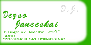 dezso janecskai business card